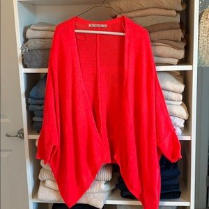 Hot Pink Drop Shoulder Oversized Cardigan